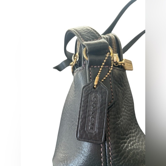 Coach Vintage Rare 4914 Sonoma Natural Grain Double Zip Black Leather Satchel - Picture 2 of 10